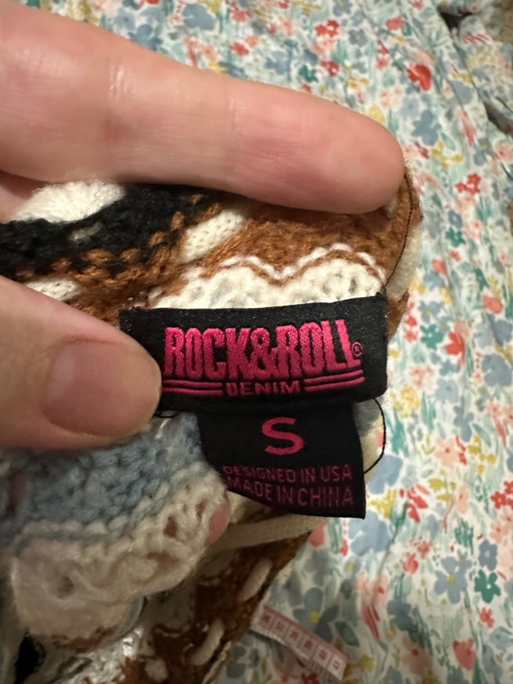 Rock & Roll Denim Halter Knit Multi Colored Tie Top - Picture 4 of 9